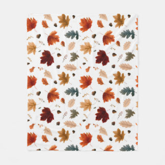 Couverture Polaire Feuilles d'automne et glands Feuillage d'automne