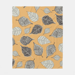 Couverture Polaire Feuilles d'automne, motif vintage sans soudure.