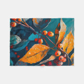 Couverture Polaire Feuilles d'automne peintes. Forêt automne nature (Devant (Horizontal))