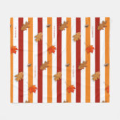 Couverture Polaire Feuilles d'automne sont rayées Personnalisées (Devant (Horizontal))