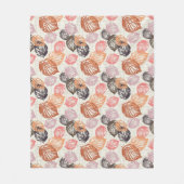 Couverture Polaire Feuilles d'automne sur le beige. (Devant)