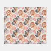 Couverture Polaire Feuilles d'automne sur le beige. (Devant (Horizontal))