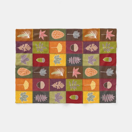 Couverture Polaire Feuilles d'automne surpidées (Devant (Horizontal))