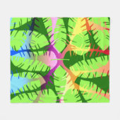 COUVERTURE POLAIRE FEUILLES DE BANANIER ABSTRAITES BOTANIQUES (Devant (Horizontal))