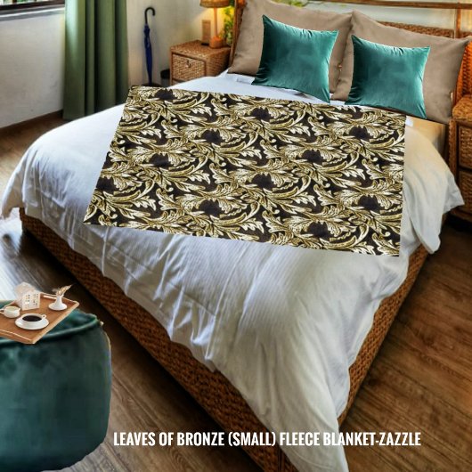 Couverture Polaire Feuilles De Bronze