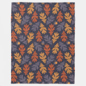 Couverture Polaire feuilles de chêne d'automne et motif de glands (no (Devant)
