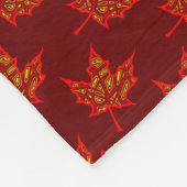 Couverture Polaire Feuilles de feu (Coin)