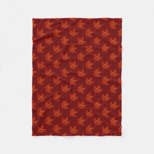 Couverture Polaire Feuilles de feu (Devant)