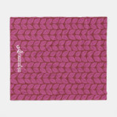 Couverture Polaire Feuilles de feuillage de automne rose et rouge (Devant (Horizontal))