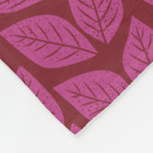 Couverture Polaire Feuilles de feuillage de automne rose et rouge (Coin)