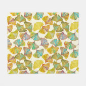Couverture Polaire Feuilles de Gingko : Art Abstrait floral (Devant (Horizontal))