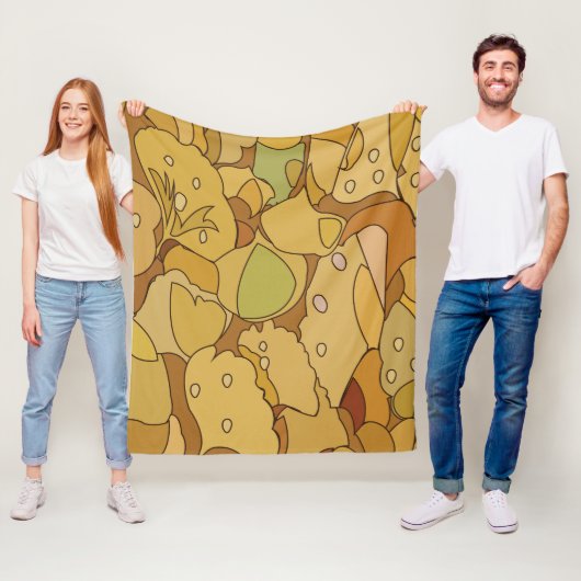 Couverture Polaire Feuilles de Ginkgo (En situation)