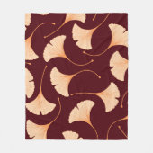 Couverture Polaire Feuilles de Ginkgo biloba, motif floral transparen (Devant)