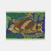 Couverture Polaire Feuilles de la forêt de Owl Green (Devant (Horizontal))