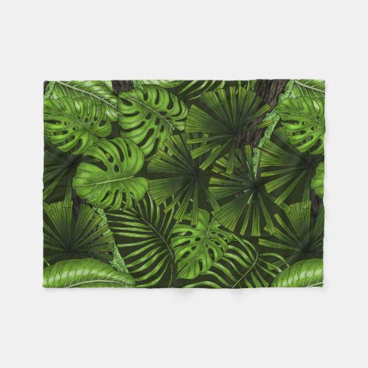Couverture Polaire Feuilles de la jungle (Devant (Horizontal))