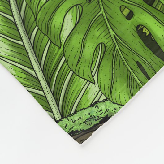 Couverture Polaire Feuilles de la jungle (Coin)