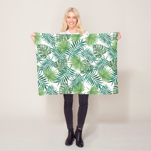 Couverture Polaire Feuilles de la jungle tropicale (En situation)