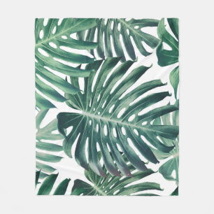 Couverture Polaire Feuilles de la jungle tropicale Arrière - plan flo