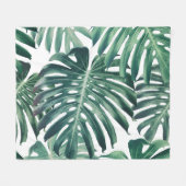 Couverture Polaire Feuilles de la jungle tropicale Arrière - plan flo (Devant (Horizontal))