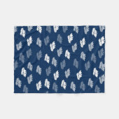 Couverture Polaire Feuilles de la marine Blue Antique Motif (Devant (Horizontal))