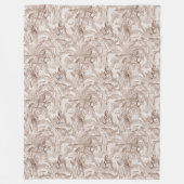 Couverture Polaire Feuilles de Mocha Mousse et d'oiseaux tropicaux (Devant)