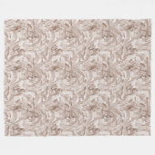 Couverture Polaire Feuilles de Mocha Mousse et d'oiseaux tropicaux (Devant (Horizontal))