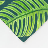 Couverture Polaire Feuilles de Monstera, motif d'aquarelle tropicale (Coin)