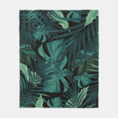 Couverture Polaire Feuilles de nuit de la jungle tropicale #1 #tropic (Devant)
