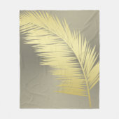Couverture Polaire Feuilles de palmier tropical doré (Devant)