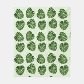 Couverture Polaire Feuilles de palmiers, Feuilles verts, Motif tropic (Devant)
