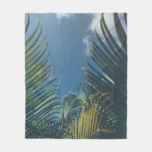 COUVERTURE POLAIRE FEUILLES DE PALMIERS TROPICAUX (Devant)