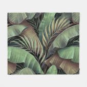 Couverture Polaire Feuilles de palmiers tropicaux, illustration 3D de (Devant (Horizontal))