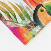 Couverture Polaire Feuilles de perroquets et palmiers (Coin)