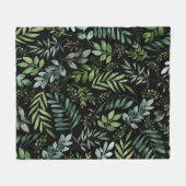 Couverture Polaire Feuilles de verdure aquarelle    (Devant (Horizontal))