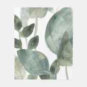 Couverture Polaire Feuilles d'eau - Aquarelle (Devant)