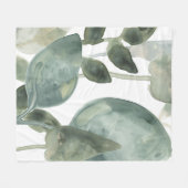 Couverture Polaire Feuilles d'eau - Aquarelle (Devant (Horizontal))