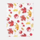 Couverture Polaire feuilles d'érable aquarelle, cerises, pommes (Devant)