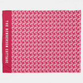 Couverture Polaire Feuilles d'érable sur fond rose (Devant (Horizontal))