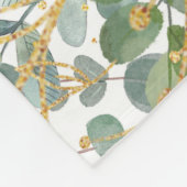Couverture Polaire Feuilles D'Eucalyptus Botanique Or Et Vert (Coin)