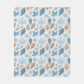 Couverture Polaire feuilles d'hiver enrobés de givre délicat