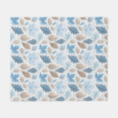 Couverture Polaire feuilles d'hiver enrobés de givre délicat (Devant (Horizontal))