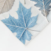 Couverture Polaire feuilles d'hiver enrobés de givre délicat (Coin)