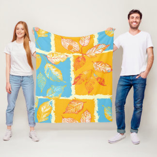 Couverture Polaire Feuilles du bloc d'automne