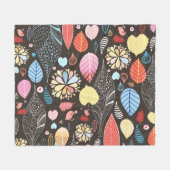 Couverture Polaire Feuilles et oiseaux d'automne. (Devant (Horizontal))