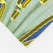 Couverture Polaire Feuilles Golden Peacock sur Cerulean Blue (Coin)