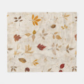 Couverture Polaire Feuilles Jaune Brun Rustiques avec une Atmosphère  (Devant (Horizontal))