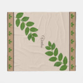 Couverture Polaire Feuilles modernes de Green Bay sur le beige (Devant (Horizontal))