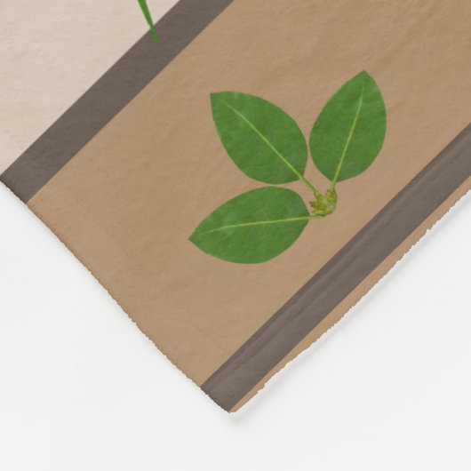 Couverture Polaire Feuilles modernes de Green Bay sur le beige (Coin)