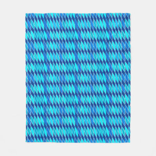 Couverture Polaire Feuilles modernes du milieu du siècle, Cobalt et S