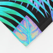 Couverture Polaire Feuilles Néon Tropicales (Coin)